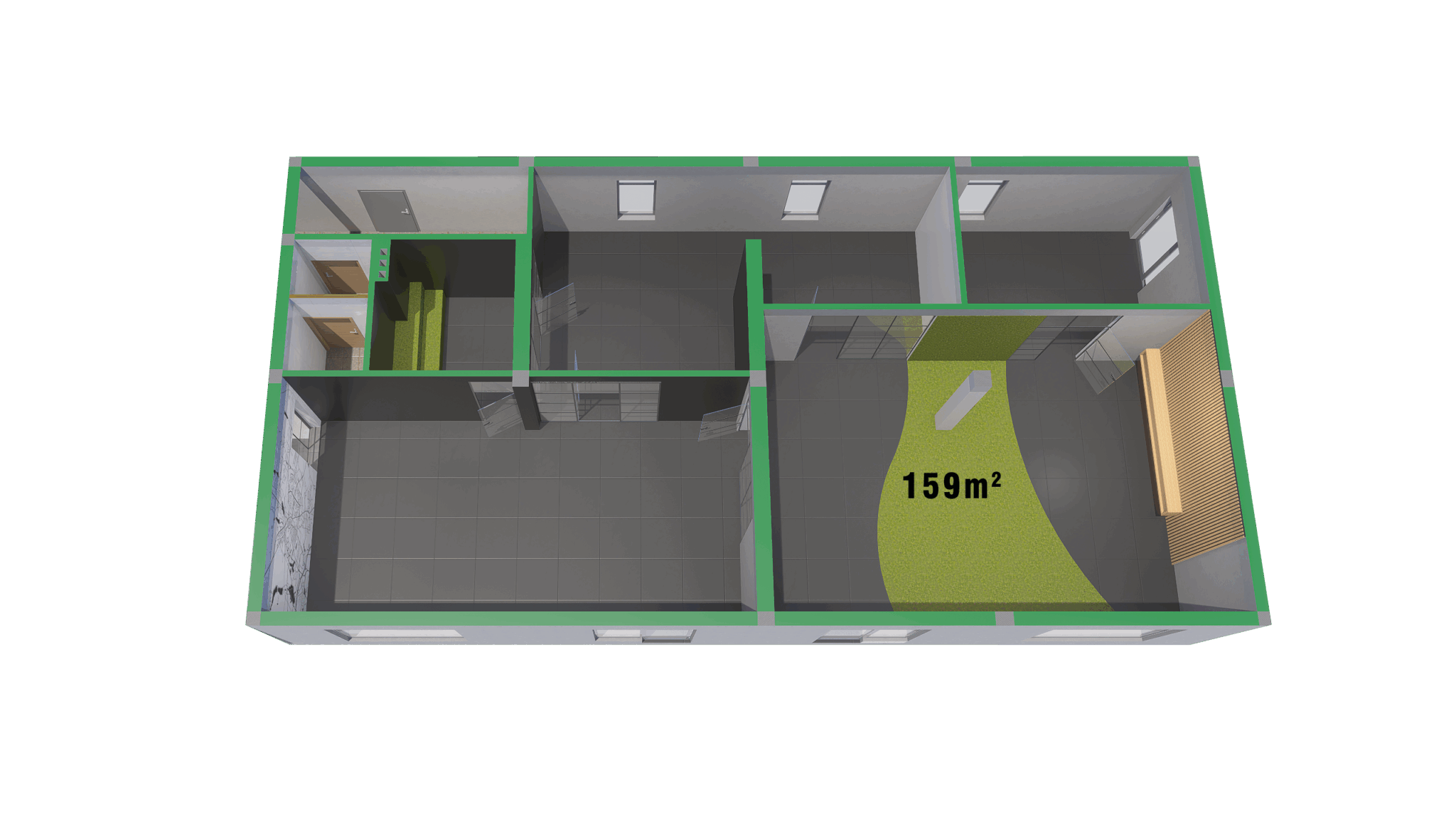 PARTER_ ZIELONA_powierzchnia strefy